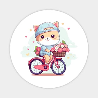 Cat riding bicycle Magnet